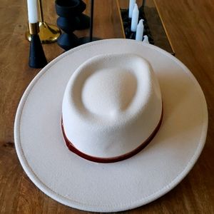 Forever 21 Cream Hat with Brown Band